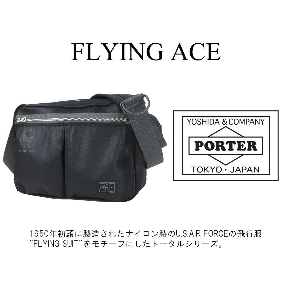 メンズ 【美品】PORTER FLING ACE ショルダーバッグ ブラック