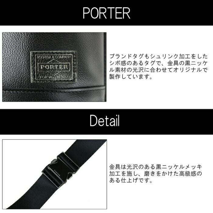 タグ付き　ポーター　SHINE　ボディバッグ　ウエストバッグ　PVC　斜め掛　黒 GUARD（PORTER） ポーター ガード ウエストバッグ 033-05066 ボディ