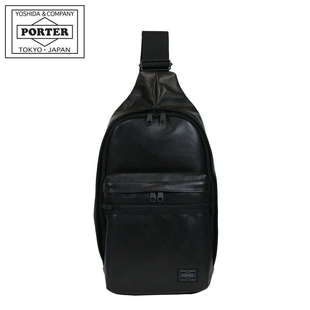 極美品 ポーター アルーフ レザー ボディバッグ 黒 本革 高級モデル 即完売 ALOOF（PORTER） ポーター アルーフ ウエストバッグ 023-03761